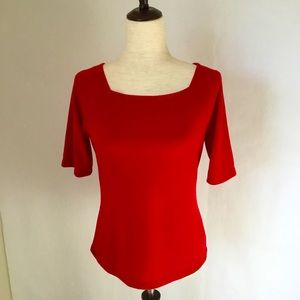 H by Bordeaux Red Short Sleeve Top M Red NWT
